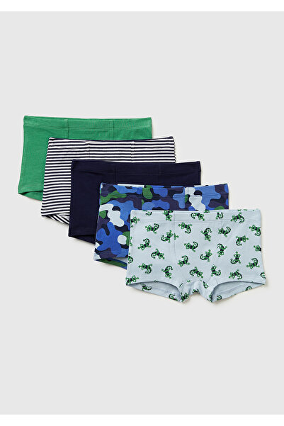 United Colors of Benetton Boy's Turquoise Mix Patterned & Solid Color 5-Piece...
