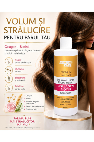 Softto Plus Σαμπουάν με κολλαγόνο και βιοτίνη – Προβιταμίνη Β5 για όγκο και λ...