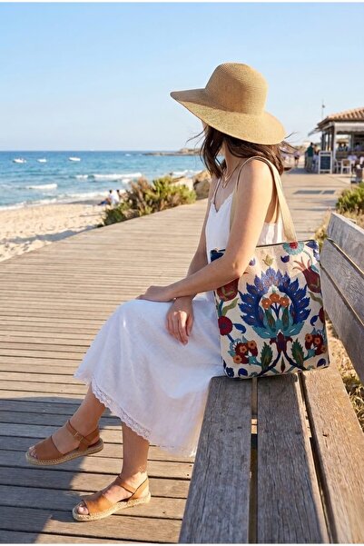 Goblen Çanta Lale Desenli Goblen El Çantası & Çok Amaçlı Clutch