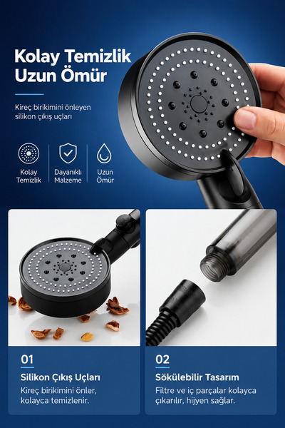 Dihamer Geliştirilmiş Akış Teknolojili Filtreli Duş Başlığı | Arıtmalı & Tazy...