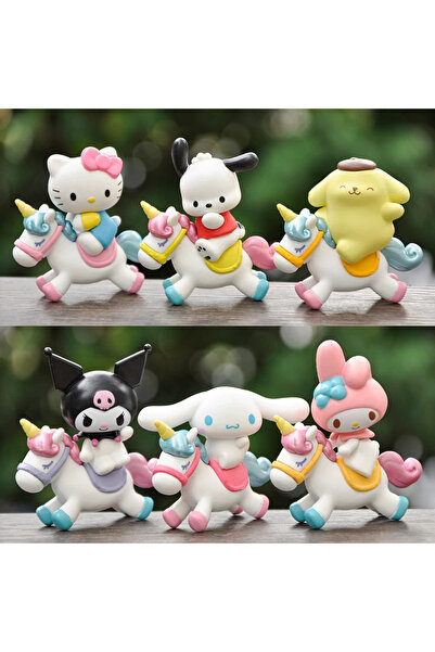Bakmakistersen Sanrio Kuromi My Melody Cinnamoroll Mini Anime Figür Oyuncak Masa Süsü Hediyelik (6-8 cm) 1 ADET