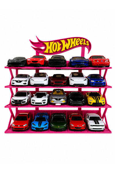 Reborn 3D hotwheels 1/64 Ölçek Model Araç Standı 20 Araçlık Koleksiyon Sergil...