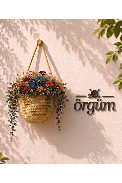 EGE ÖRGÜM Sepet Dekoratif Çok Amaçlı Mini Sepet 12x10 cm