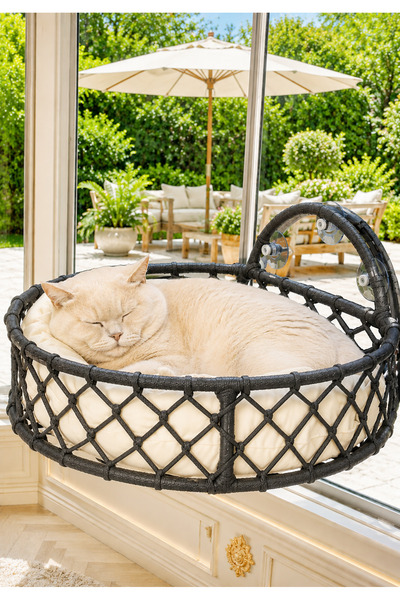 TASARYUM Kedi Köpek Cam Yatağı Hamak El İşçiliği