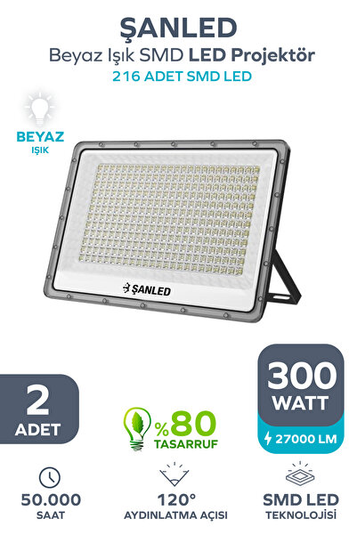 ŞANLED 300W 24.000 Lümen 6500k Beyaz Işık Smd Led Projektör