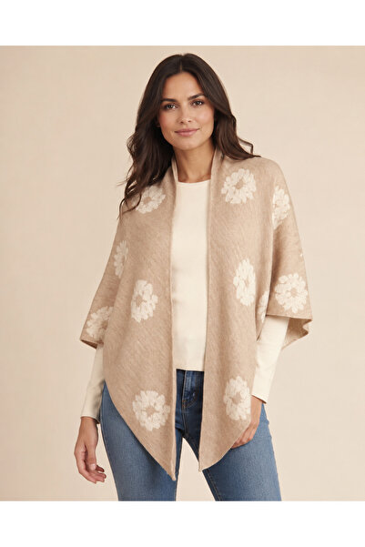 Sebir Moda Şal triunghiular din tricot cu model floral, cu două feţe