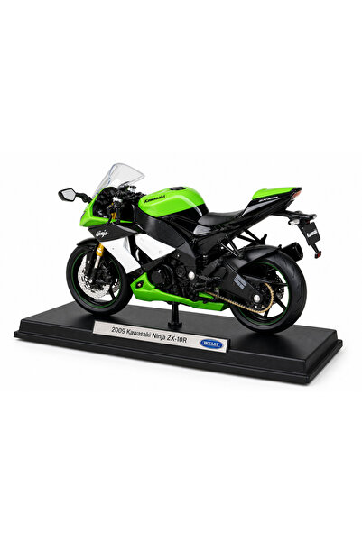 WELLY Collection 1:18 Kawasaki Ninja ZX-10R Diecast Model Motosiklet – Standl...