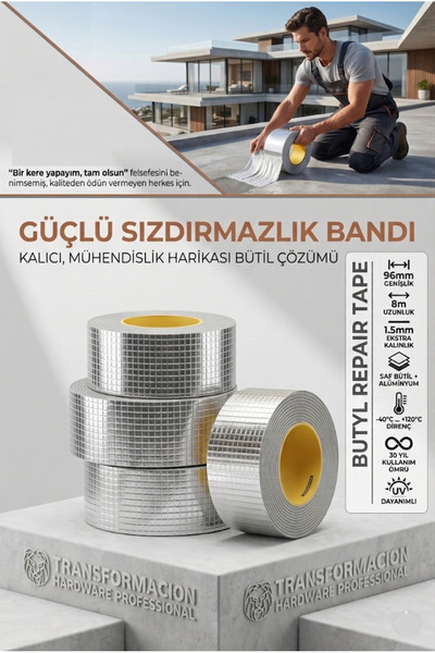 Transformacion 96 mm Su Hava Yağ Kesici İzolasyon Bandı 8 Metre