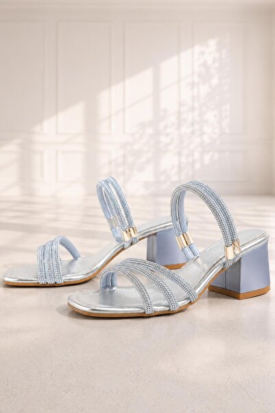 hapshoe Pantofi cu toc pentru fete Judy Blue Silver Stone