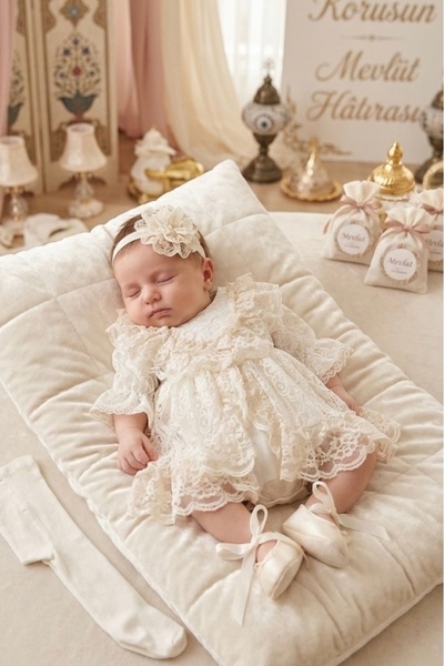 Cherub Baby Mia Kız Bebek Brodeli Elbise Yenidoğan Lüx Elbise Seti - Hastane ...