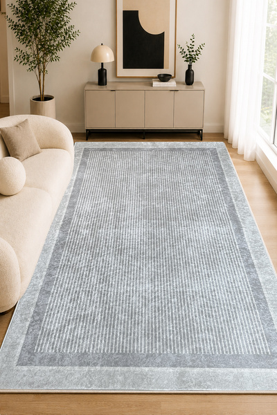 Chilai Home Toa Grey Makinede Yıkanabilir Kaymaz Taban Leke Tutmaz Dijital Sa...