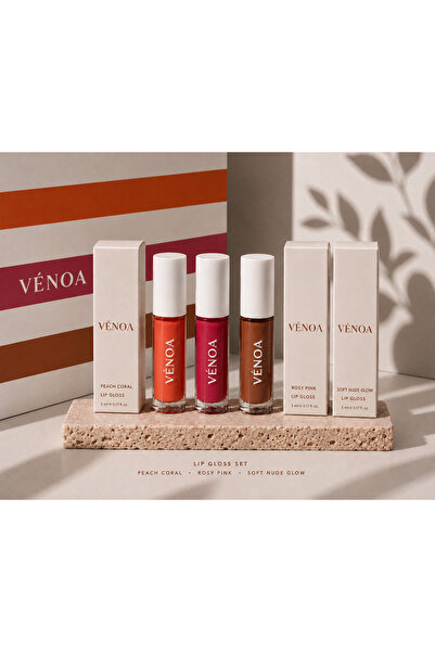 Venoa VÉNOA 3’lü Lip Gloss Avantaj Seti