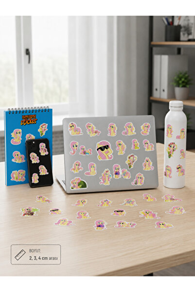 Simirna Tasarım My Little Pony Fluttershy Sticker Seti 83 Adet Fotoğraf Kağıd...