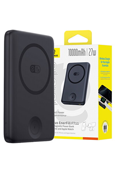Baseus EnerFill FT11, Magnetic, 10000mAh, 27W, Cablu Type-C Negru Cosmic