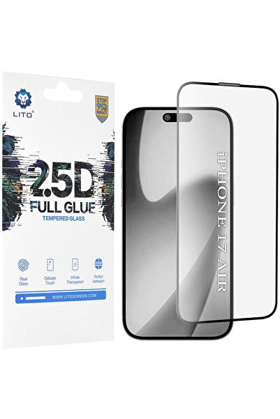 Lito Folie pentru iPhone 17 Air - Sticlă 2.5D FullGlue - Negru