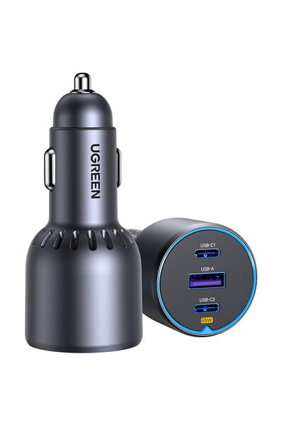 Ugreen 1x USB-A + 2x USB-C 3.25A 75W Negru
