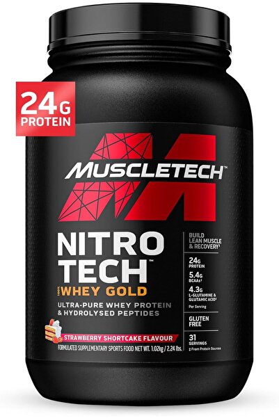 MUSCLETECH Nitro Tech Whey Gold Support Recovery 24gm Protein, 5.4gm BCAAs & ...