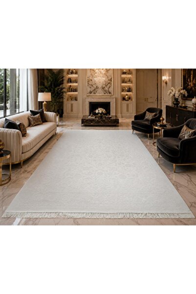 Neşem Halı Boutique NAKKAŞ SUNRISE RY006A WHITE CREAM 100 TARAK DOĞAL İPLİK B...