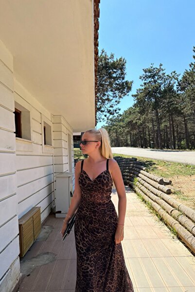 lizge giyim LEOPAR DESEN ASKILI ATLET