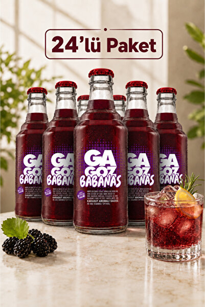 GA GOZ BABANAS Karadut & Frenk Üzümü Aromalı Gazoz - 250 ml x 24'lü Paket | D...
