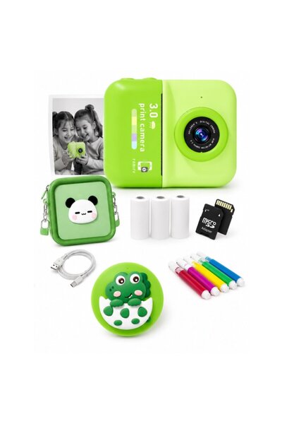 FAMIFY Aparat foto instant Polaroid pentru copii, 48MP, 1080P, imprimare term...