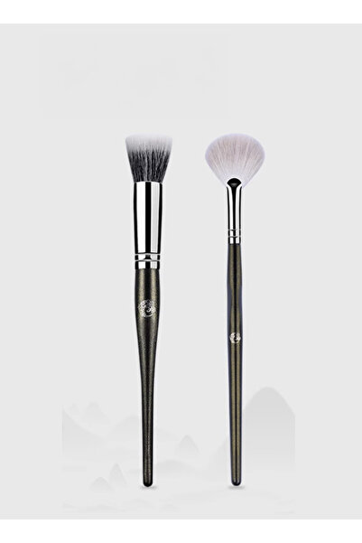 Energy Master Small + M406 2-Piece Blush and Highlighter Brush Set, Soft Synt...