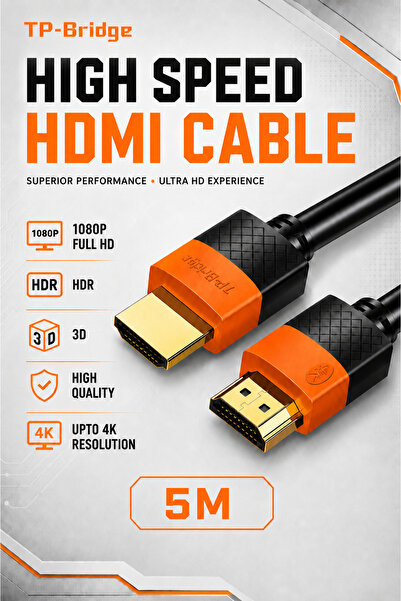 TP-BRIDGE كابل HDMI 2.0 فائق السرعة 5 متر - سمك 8 مم، متين للغاية، يدعم 1080P...