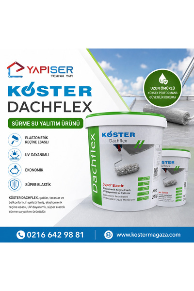 Köster Dachflex - UV Dayanımlı Beyaz Renkli Su Yalıtımı - 20 KG