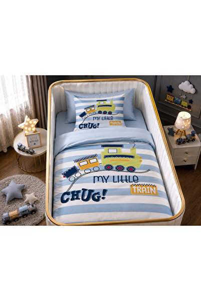 Fabeteks Very Sweet My Little Train Single Digital Baby Bedding Set