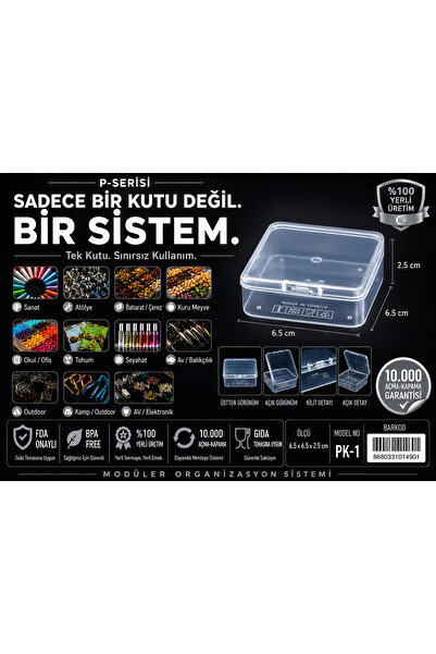 COMPAXE P-SERİSİ PK-10 Organizer şeffaf plastik kutu 10 lu