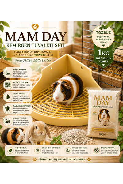 Mam Day Ginepig - Cüce Tavşan ve Hamster İçin Büyük Boy Tuvalet Kabı ve Tuval...