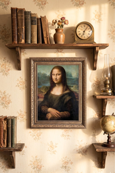 epiqart Mona Lisa - Vintage Patterned Frame - Thick Model