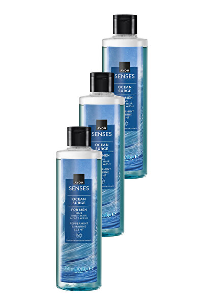AVON Senses Ocean Surge Nane ve Deniz Kokulu Saç ve Vücut için Erkek Duş Jeli...
