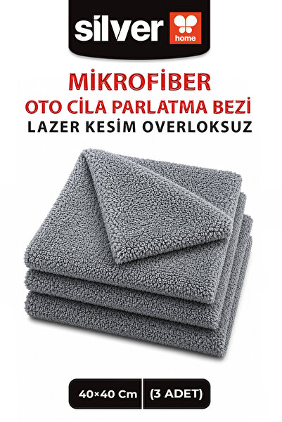SİLVER HOME Pachet de 3 cârpe din microfibră pentru lustruire și curățare aut...