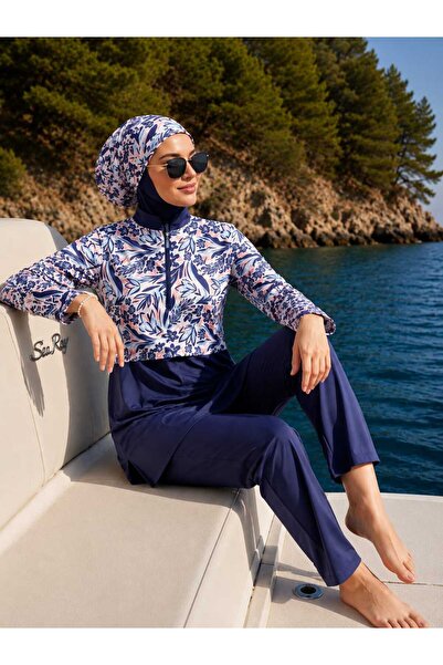 MissPuL Half Digital Printed Bandana Gift Islamic Swimwear 4 Pieces