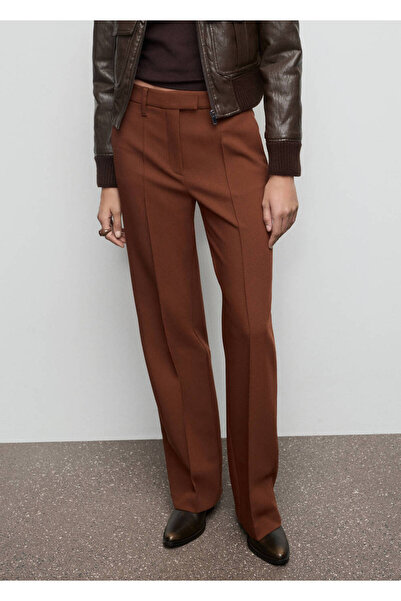 MANGO Woman Pantalone ravnog kroja sa detaljima šavova