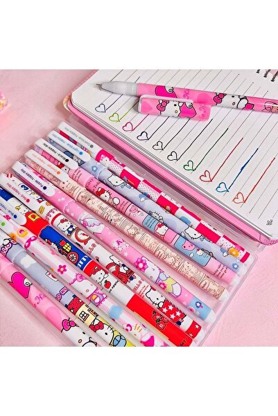 Hello Kitty Renkli Jel Kalem 10lu Set