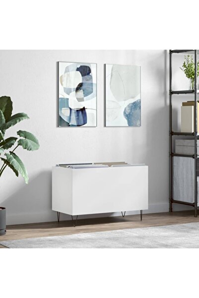 Concept Dulap de discuri, alb, 74,5x38x48 cm, lemn prelucrat