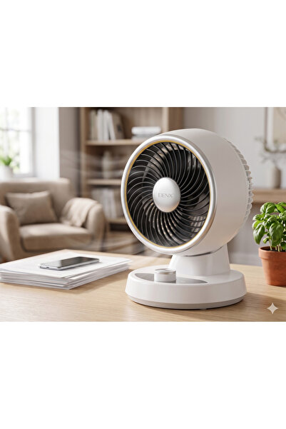 Primo Plus DX2642 Portable Desk & Table Fan, 40W Power with Gentle Airflow, B...
