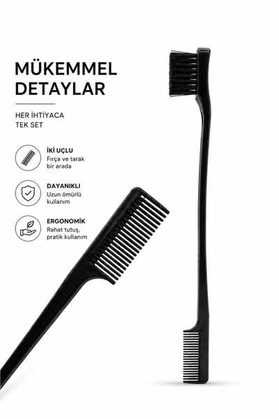 PİRAYE AKSESUAR Kaş Fırçası • Siyah Renk Çift Taraflı