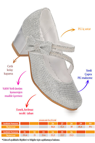 Kiko Kids Aisha Çupra Günlük Kız Çocuk 4 Cm Topuklu Abiye Ayakkabı