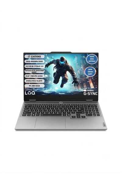 LENOVO LOQ 15IRX10 83JE00JPTR i7-13650HX 16GB 512G SSD RTX5050 8G 15.6 FreeDo...