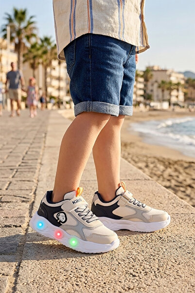 Kiko Kids Pean Işıklı Cırtlı Erkek Çocuk Spor Ayakkabı
