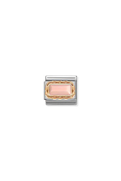 NOMİNATİON Composable Classic Dekoratif Link - Baget Taş - Pembe mercan -  9K...