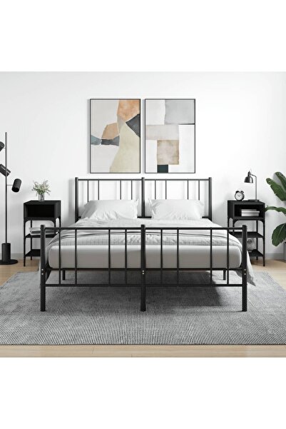 Concept Noptiere, 2 buc., negru, 35x34,5x70 cm, lemn compozit