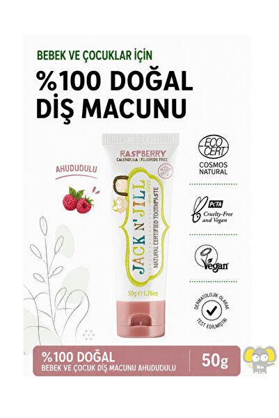 Jack N'Jill Pasta de dinti copii fara fluor, 6+ luni, aroma Zmeura, pentru be...