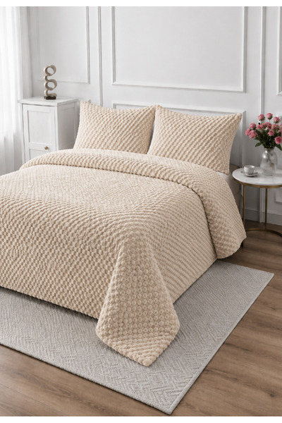 LALHOME Petek Wellsoft Double Bedspread Set 230X250Cm - Luxury Soft Textured ...