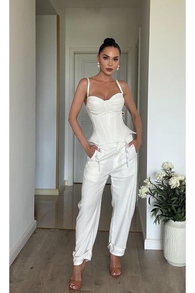 Atelier Carmen Babes Set corset si pantaloni din in
