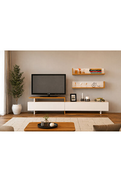 Decorotika AYAZ TV ÜNİTESİ BEYAZ TEAK