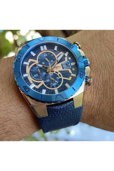 G Force G-Force Js15 Orjinal Miyota Mechanism Navy Blue Men's Chronograph Wri...